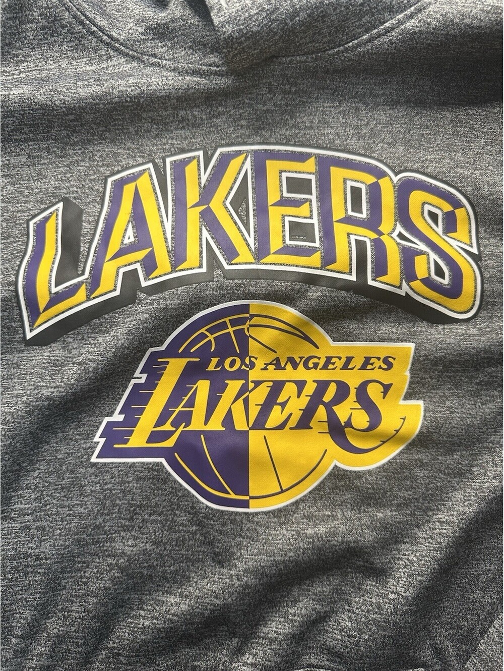 Los Angeles Lakers Hoodie 2XL Gray NBA Pullover Sweatshirt Ultra Game